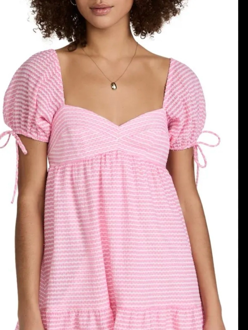 Amanda Uprichard Pink Puff Sleeve Mini Dress